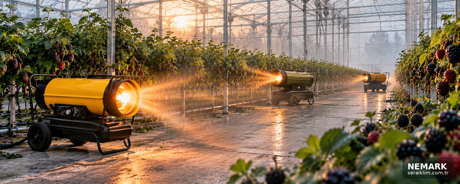 Böğürtlen Serası ısıtma sistemi